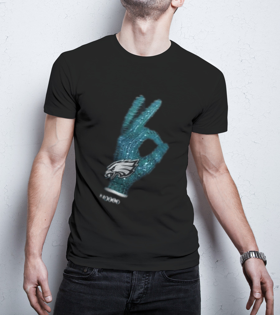 Philadelphia Eagles Glitter Glove OK T-Shirt