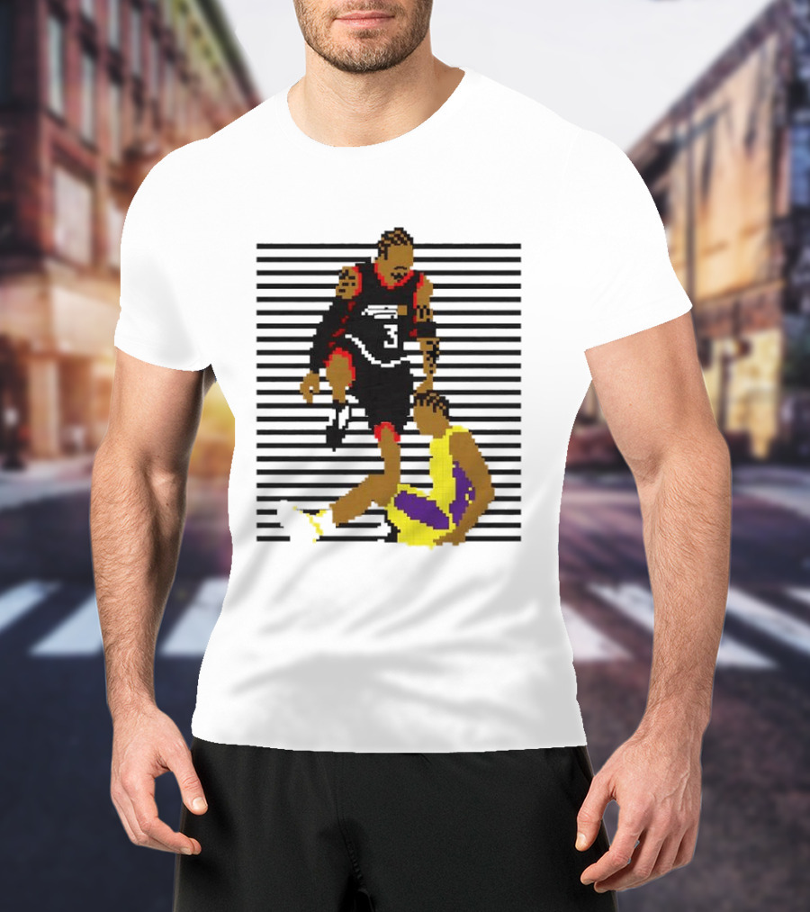16 Bit Allen Iverson Steps Over Tyronn Lue Basketball Iconic Moment NBA Fans T-Shirt