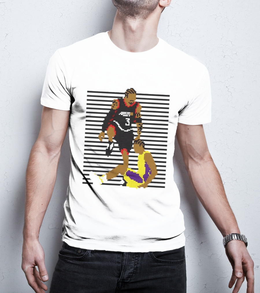 16 Bit Allen Iverson Steps Over Tyronn Lue Basketball Iconic Moment NBA Fans T-Shirt