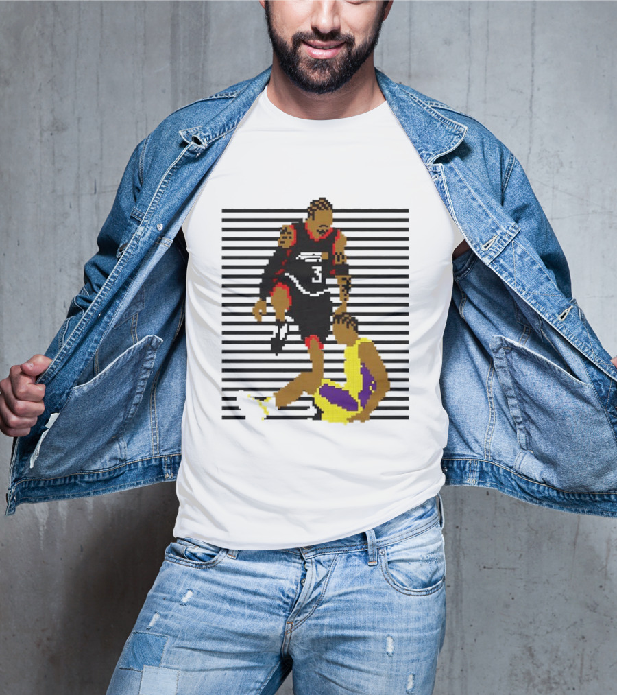 16 Bit Allen Iverson Steps Over Tyronn Lue Basketball Iconic Moment NBA Fans T-Shirt