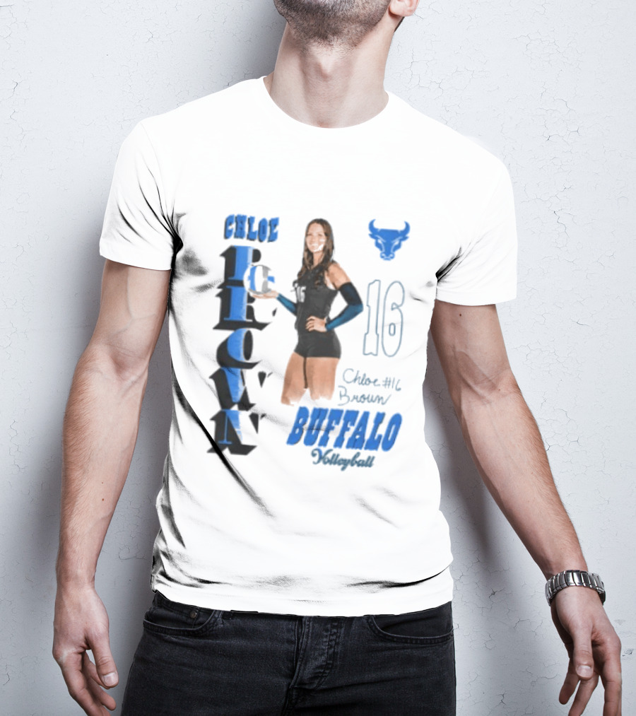 Chloe Brown Buffalo Volleyball Player Number 16 T-Shirt