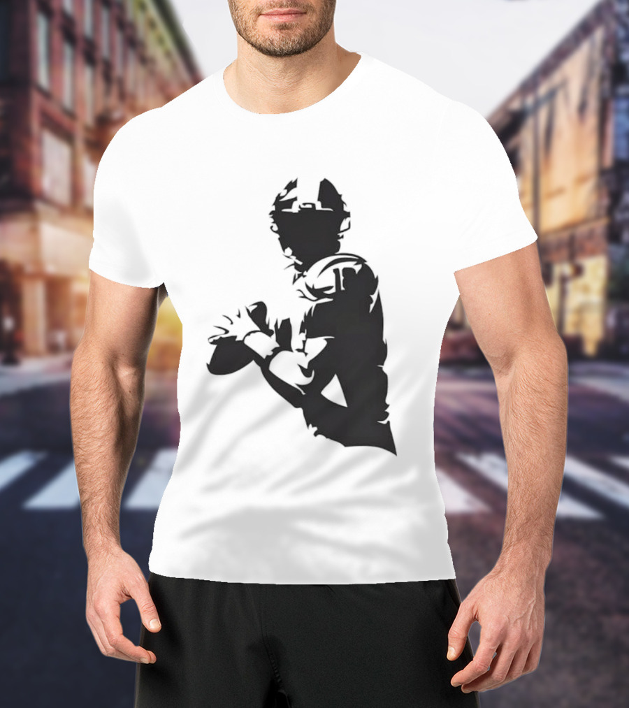 Quarterback Player Silhouette American Football Sports T-Shirt