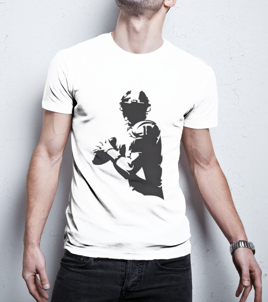 Quarterback Player Silhouette American Football Sports T-Shirt