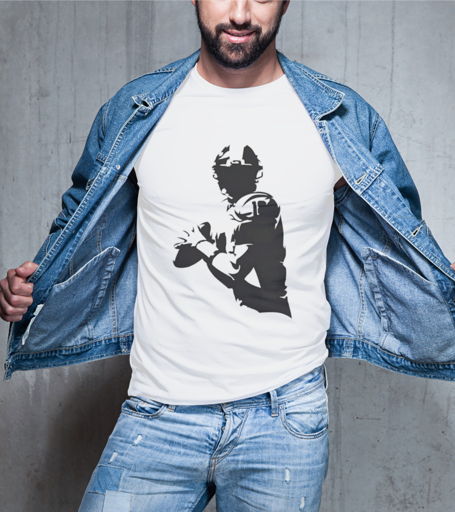 Quarterback Player Silhouette American Football Sports T-Shirt