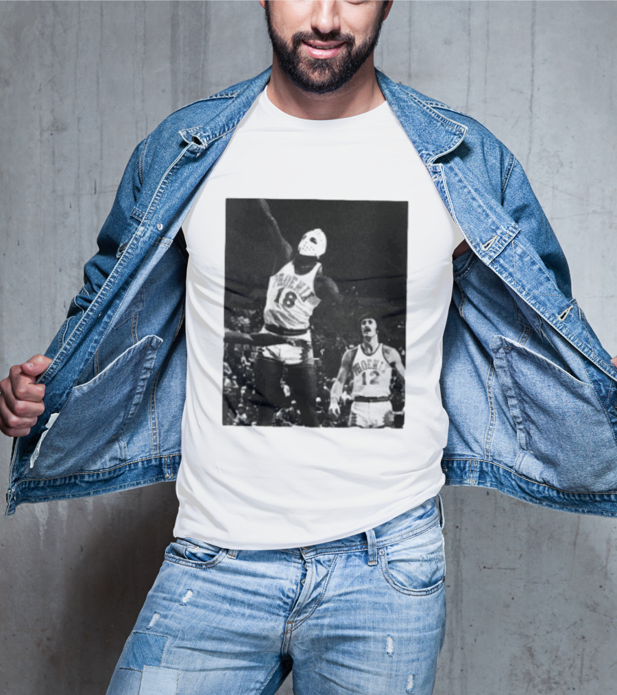 Curtis Perry Wearing Hockey Mask During Phoenix Suns NBA Game T-Shirt