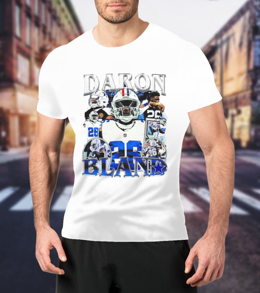 Daron Bland Dallas Cowboys 26 NFL Star Player Collage T-Shirt