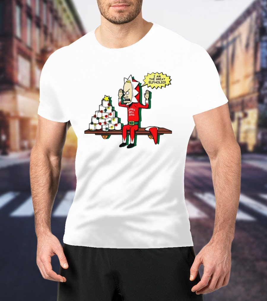 Beavis Jingle Bell Rock I Am The Great Elfholio Christmas T-Shirt