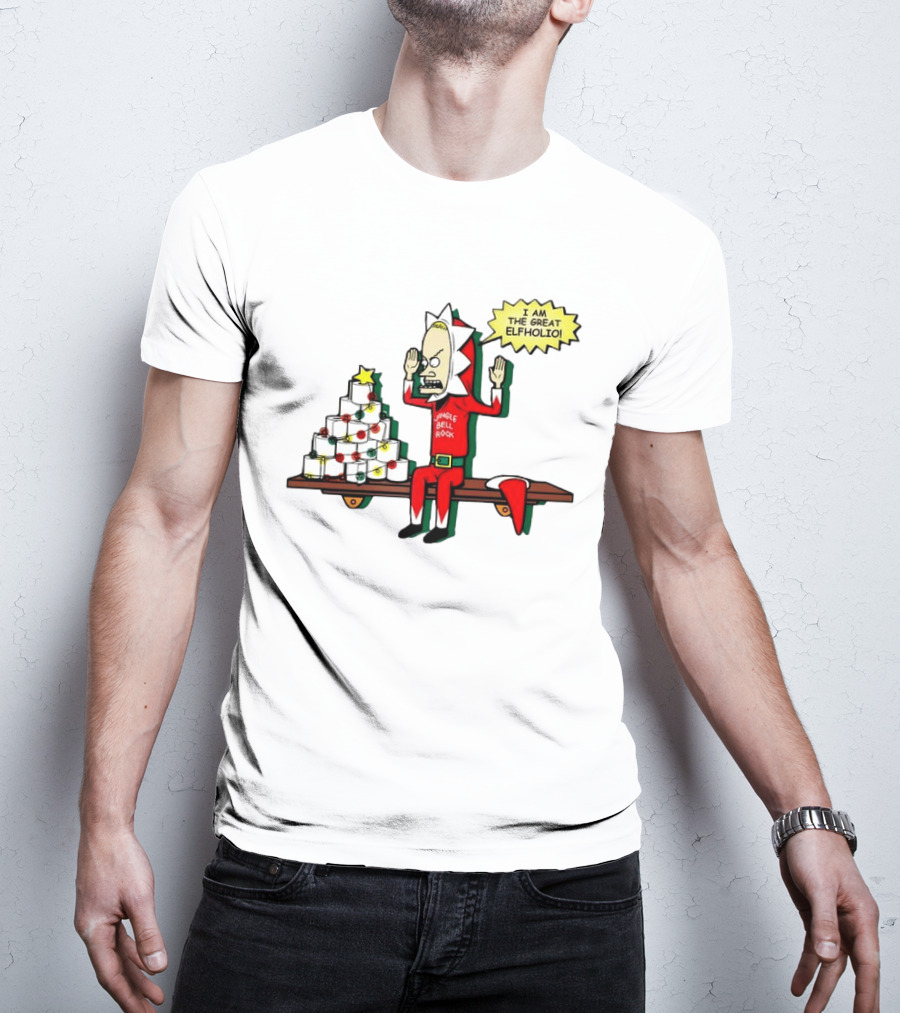 Beavis Jingle Bell Rock I Am The Great Elfholio Christmas T-Shirt