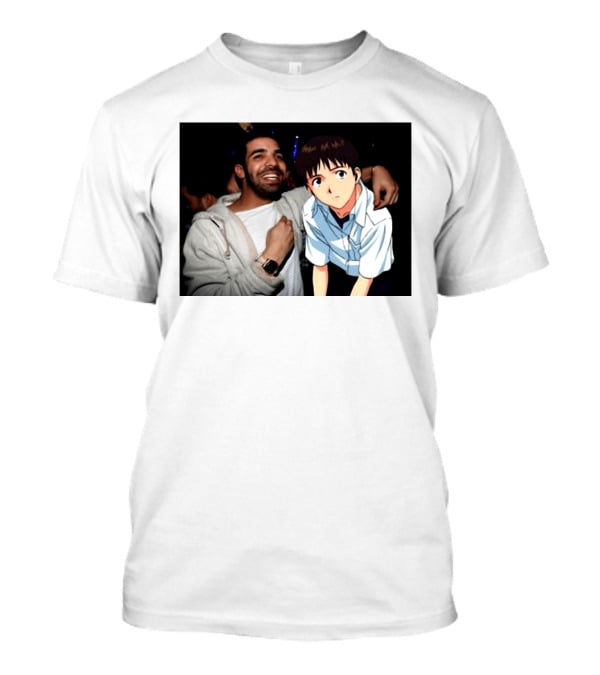 Drake With Shinji Ikari From Evangelion Anime T-Shirt