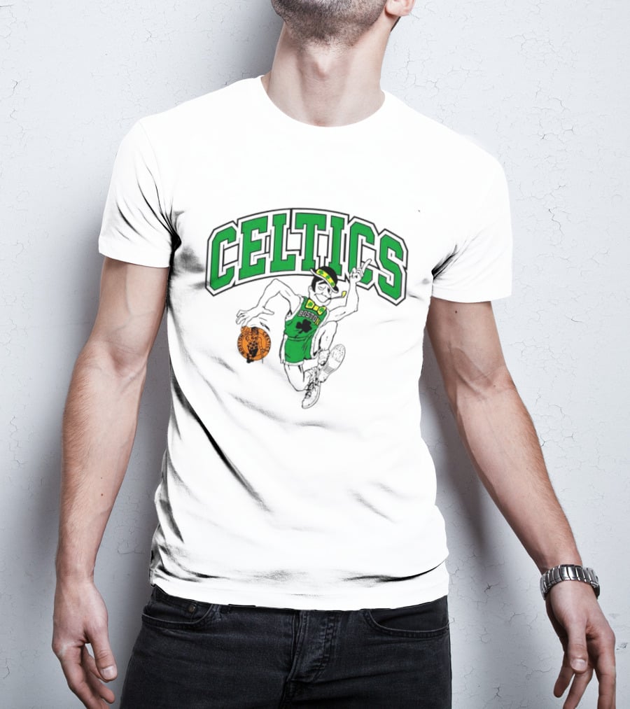 Boston Celtics Leprechaun Dancing Basketball St Patrick's Day Celebration T-Shirt