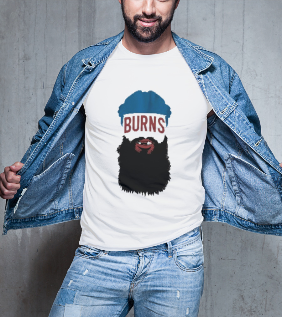 Brent Burns Beard Blue And Red Text Colorado Hockey Fan T-Shirt