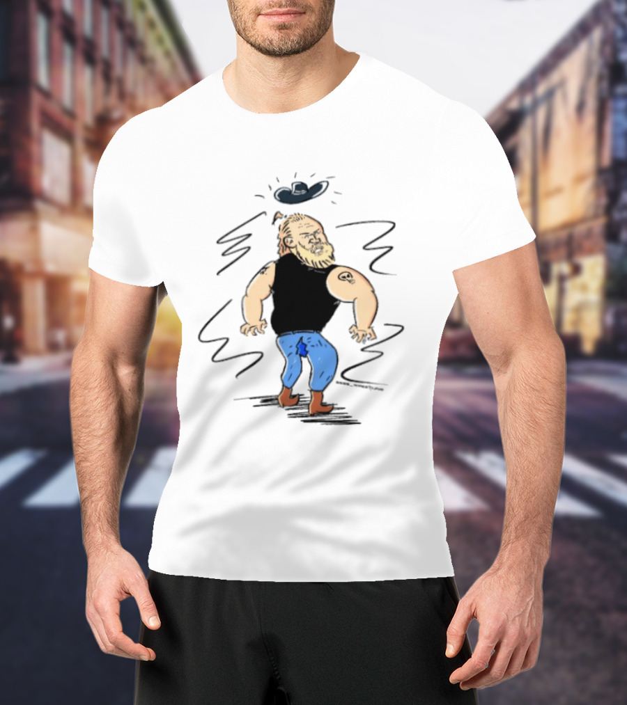 Brock Lesnar WWE Smackdown Cowboy Cartoon T-Shirt