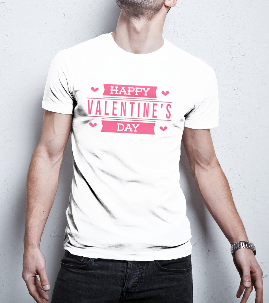 Happy Valentine's Day Pink Hearts Celebration T-Shirt