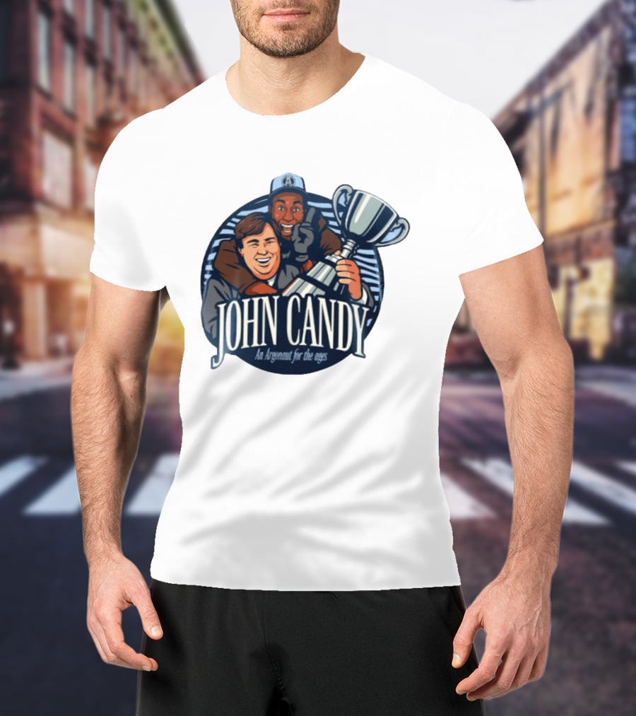 John Candy CFL Argonaut Icon Holding Trophy T-Shirt