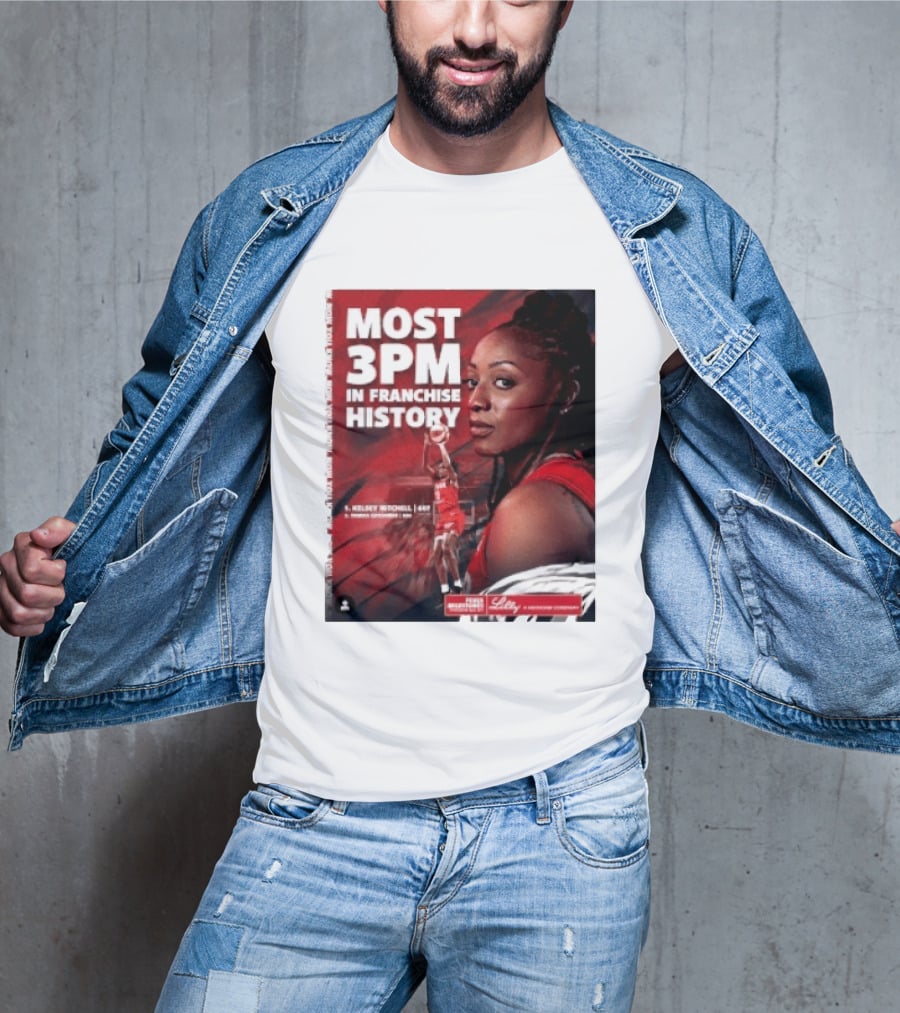 Kelsey Mitchell Most 3PM In Franchise History Indiana Fever T-Shirt
