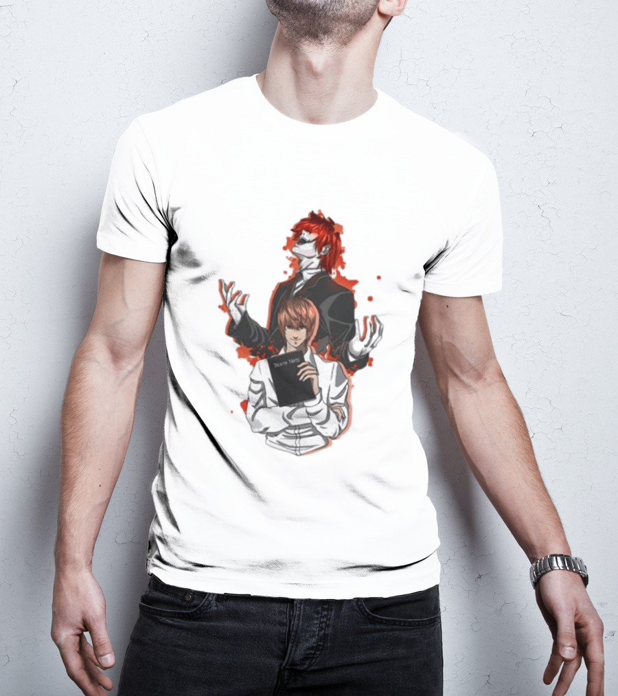 Light Yagami Raito And Ryuk Holding Death Note Anime T-Shirt
