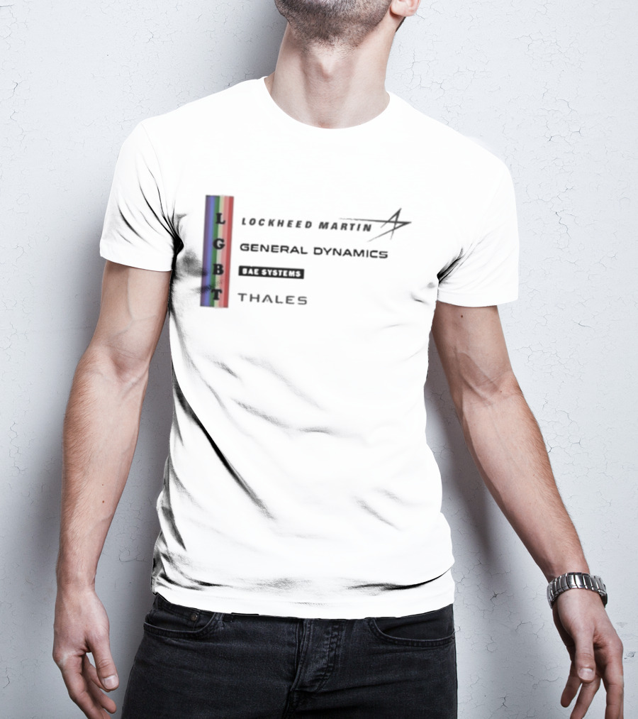 Lockheed Martin General Dynamics BAE Systems Thales LGBT Rainbow Vertical T-Shirt