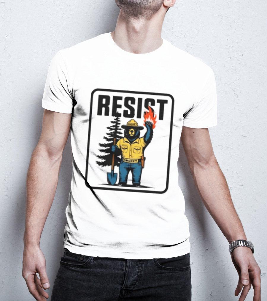 Resist Smokey Fire Prevention Bear California Forest T-Shirt