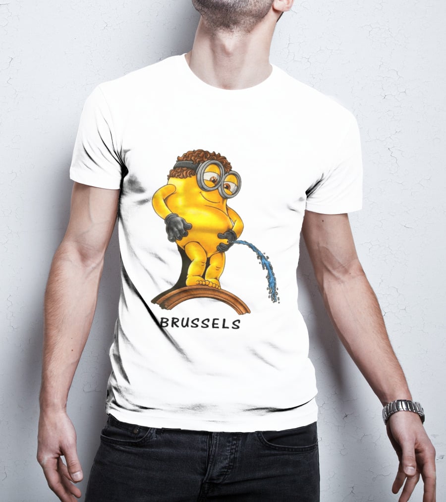 Brussels Pee Minion Parody Manneken Pis T-Shirt