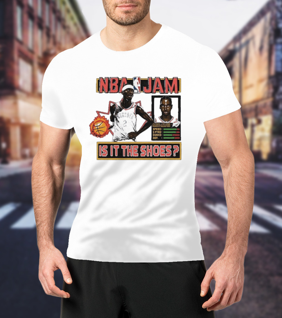 Shai Gilgeous Alexander Oklahoma City Thunder NBA Jam Is It The Shoes Homage Tri Blend T-Shirt