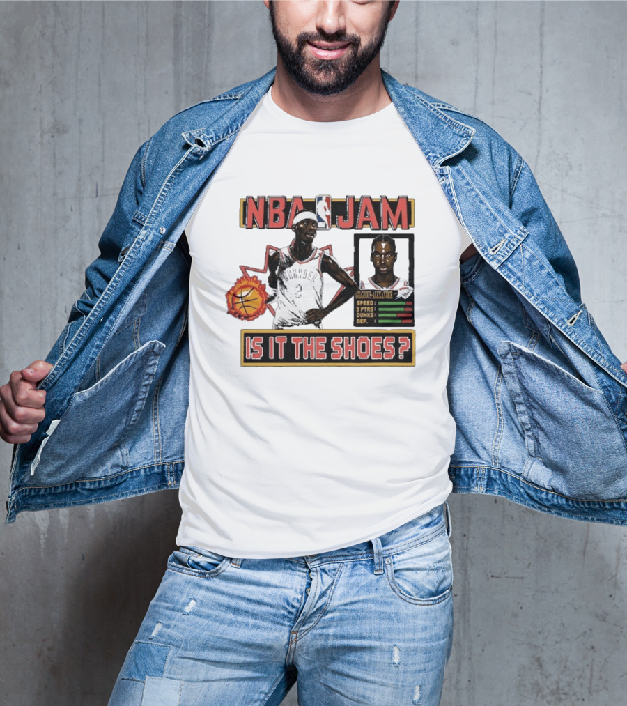 Shai Gilgeous Alexander Oklahoma City Thunder NBA Jam Is It The Shoes Homage Tri Blend T-Shirt