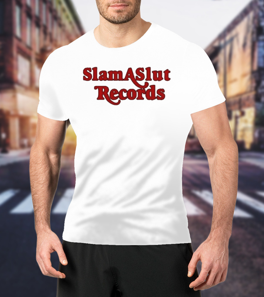 SlamASlut Records Vintage Inspired Music Label T-Shirt