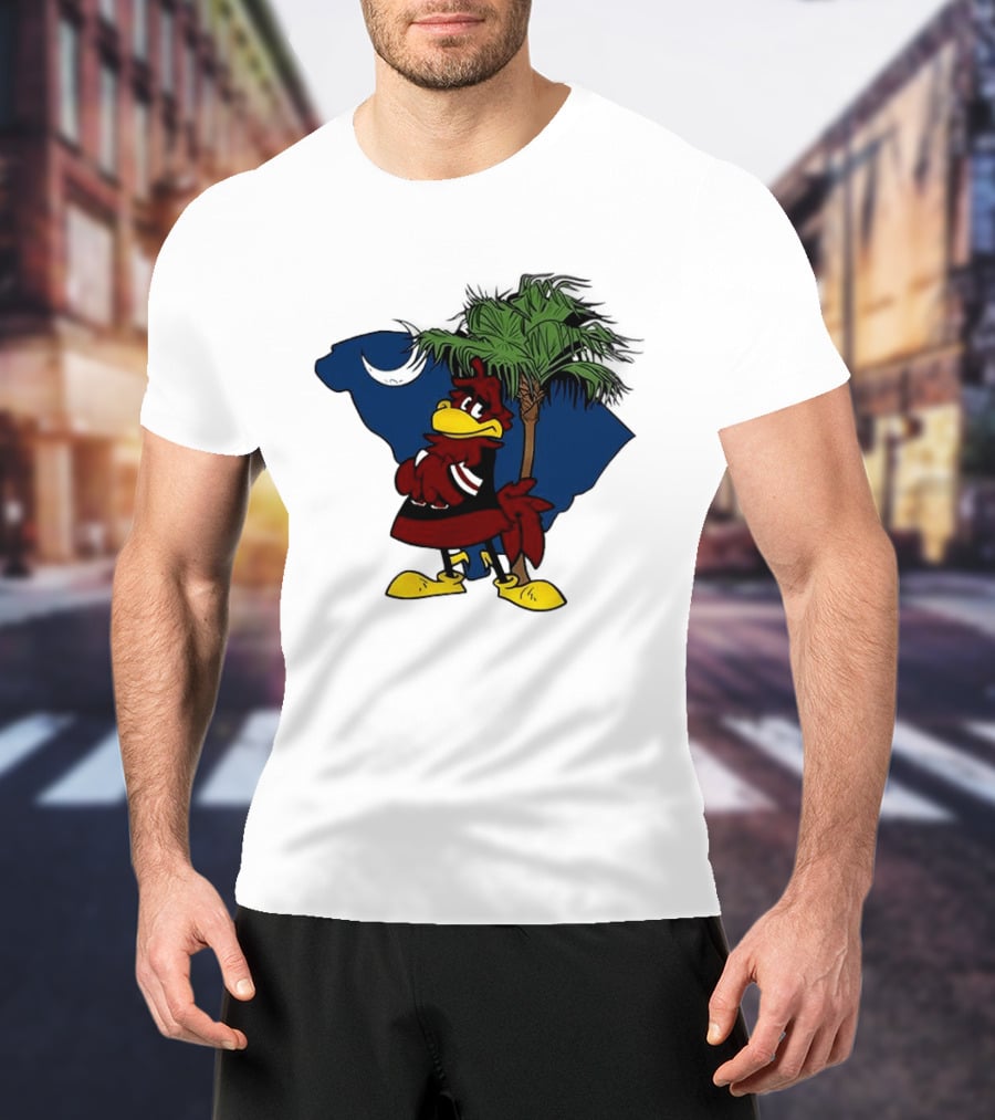 South Carolina Gamecocks Hey Gamecocks Mascot Palmetto Crescent T-Shirt