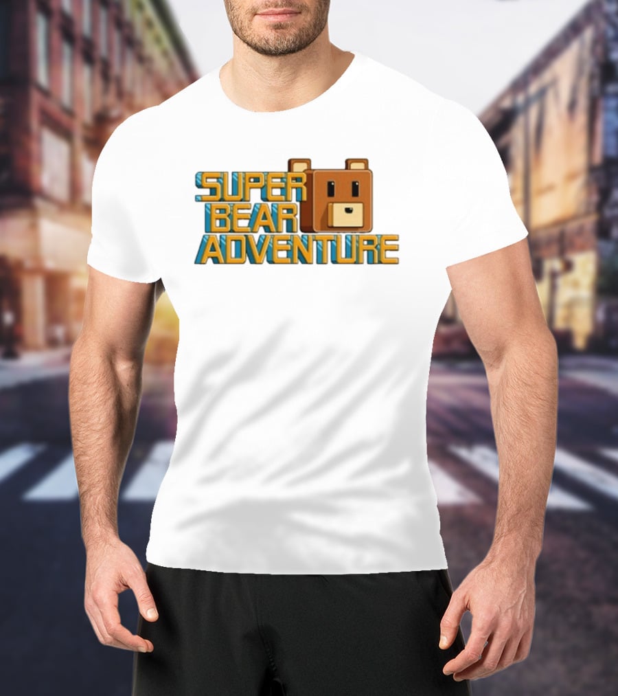 Super Bear Adventure Pixel Art Bear Face T-Shirt