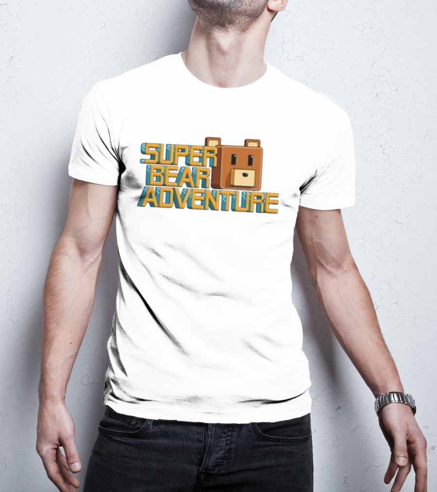 Super Bear Adventure Pixel Art Bear Face T-Shirt