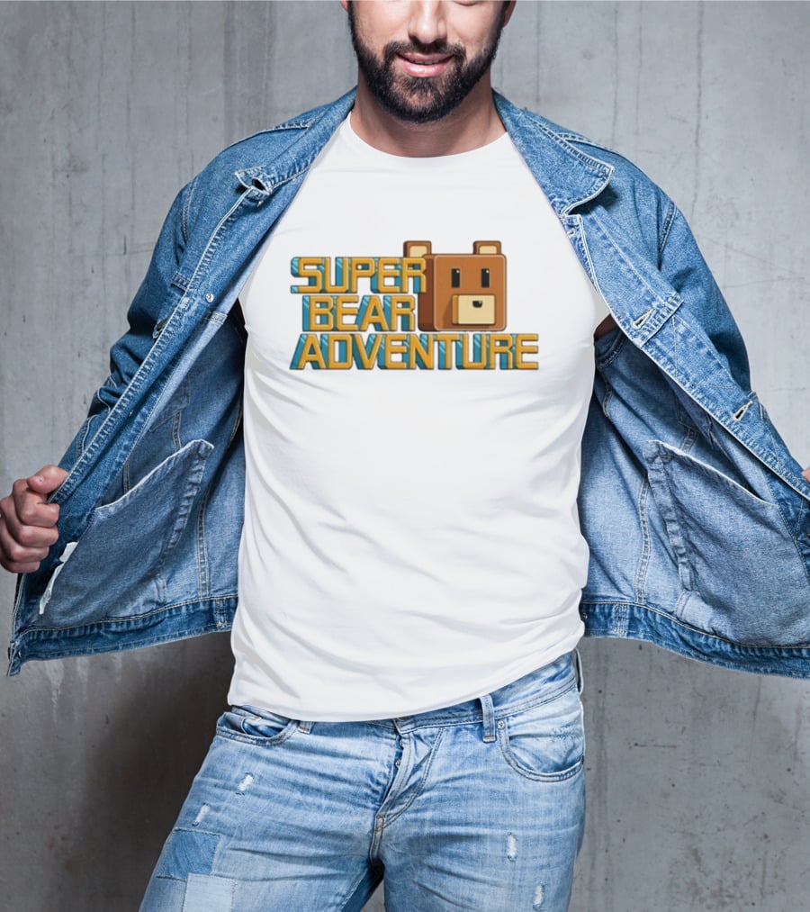 Super Bear Adventure Pixel Art Bear Face T-Shirt