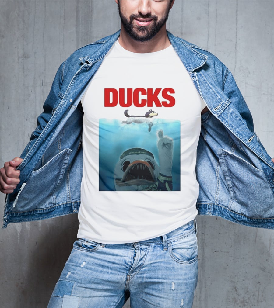 Oregon Ducks Jaws Parody With Washington Huskies Rivalry T-Shirt