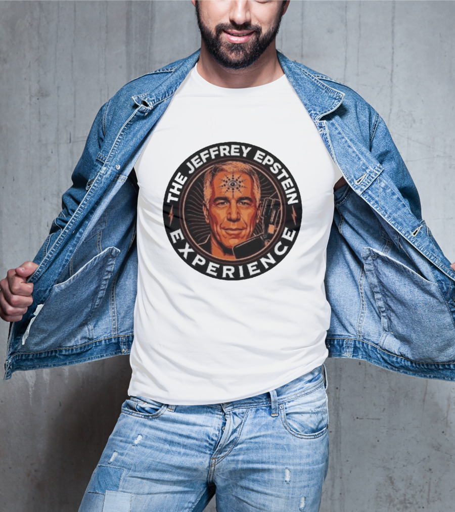 The Jeffrey Epstein Experience Meme Parody Headshot With Microphone And Psychedelic T-Shirt