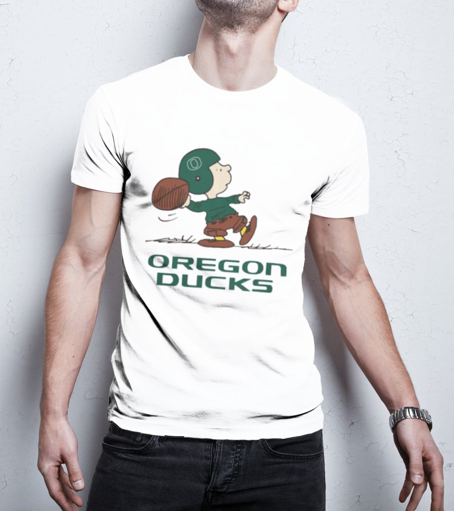 Peanuts Charlie Brown Oregon Ducks Football Quarterback T-Shirt