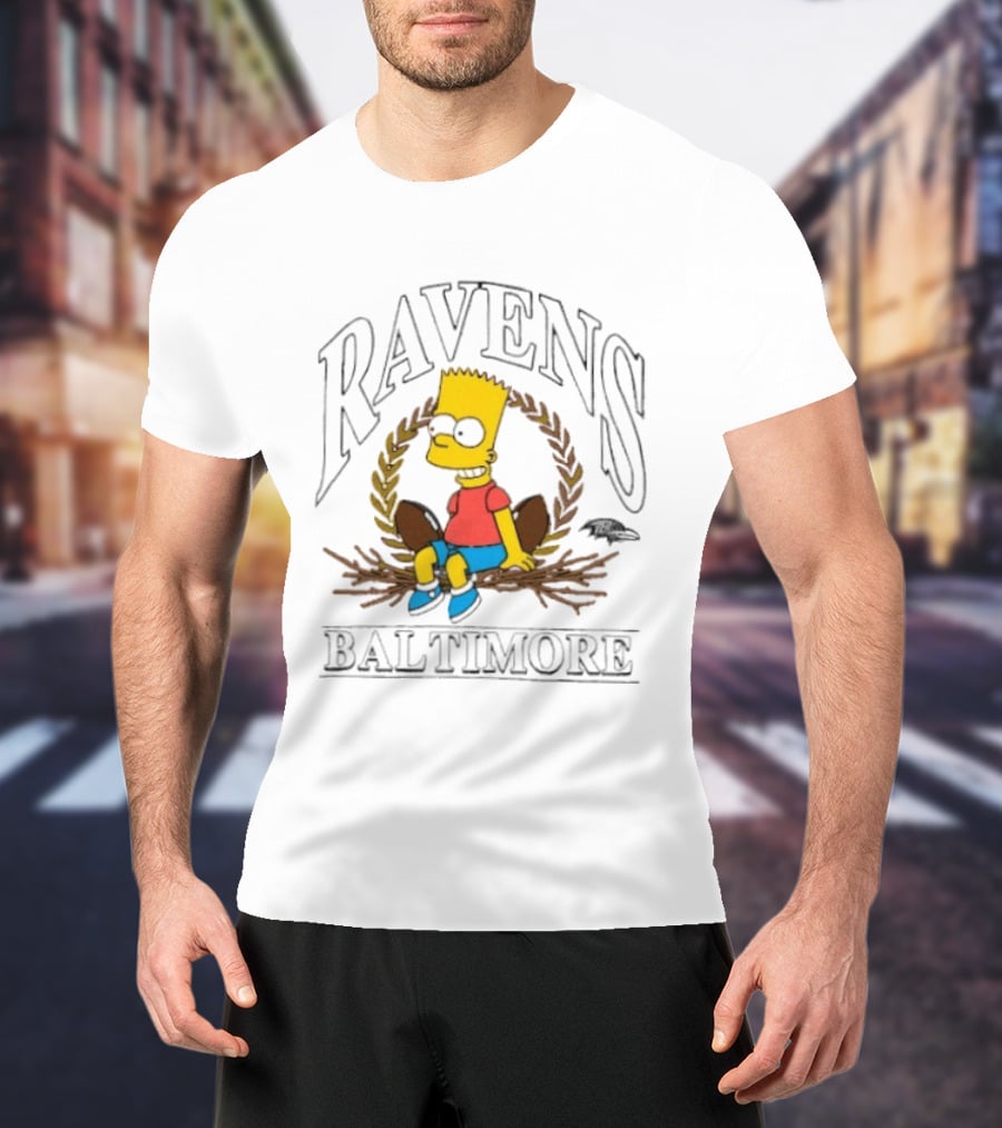 Baltimore Ravens Bart Simpson Crossover 2025 T-Shirt