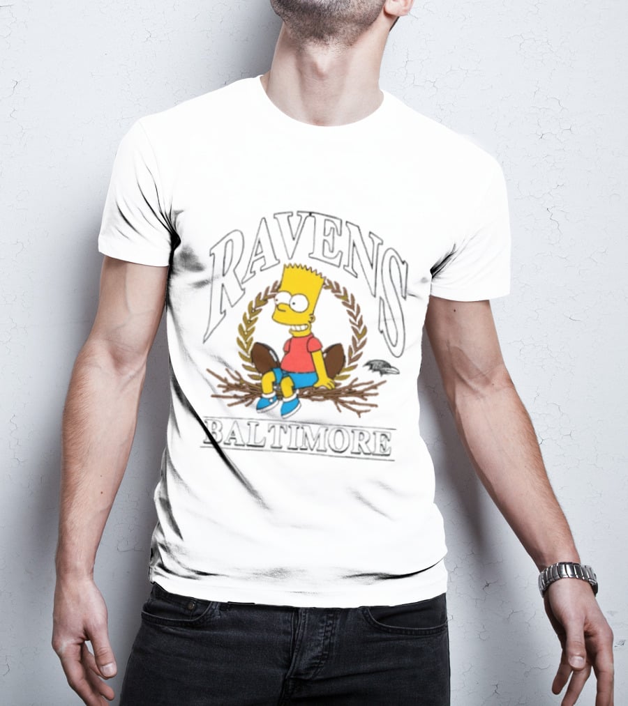 Baltimore Ravens Bart Simpson Crossover 2025 T-Shirt