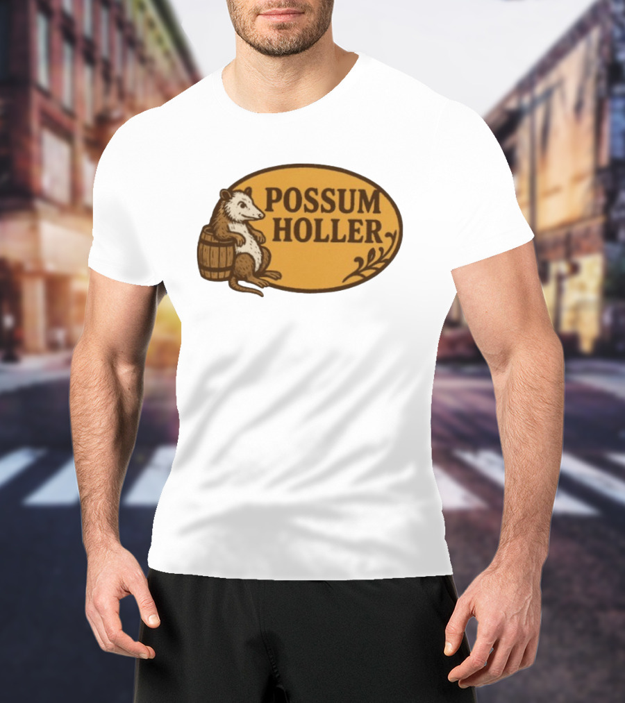 Possum Holler Rustic Opossum With Barrel T-Shirt