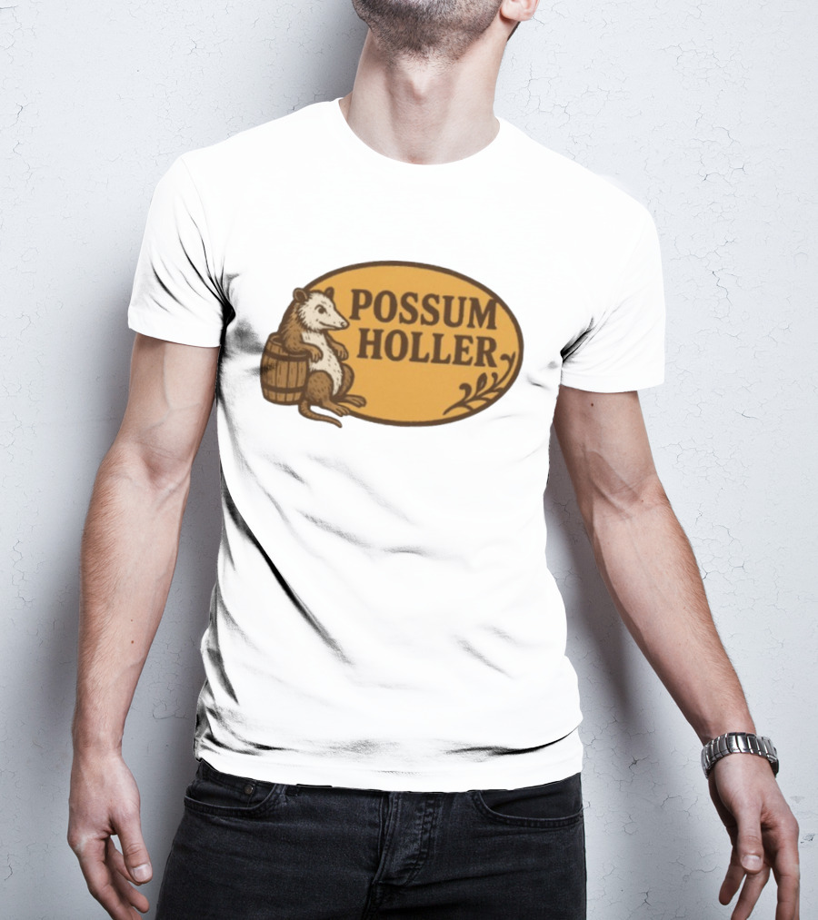 Possum Holler Rustic Opossum With Barrel T-Shirt