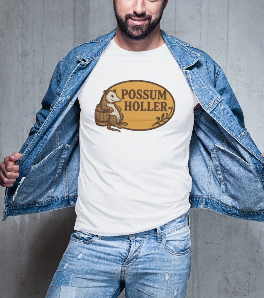 Possum Holler Rustic Opossum With Barrel T-Shirt