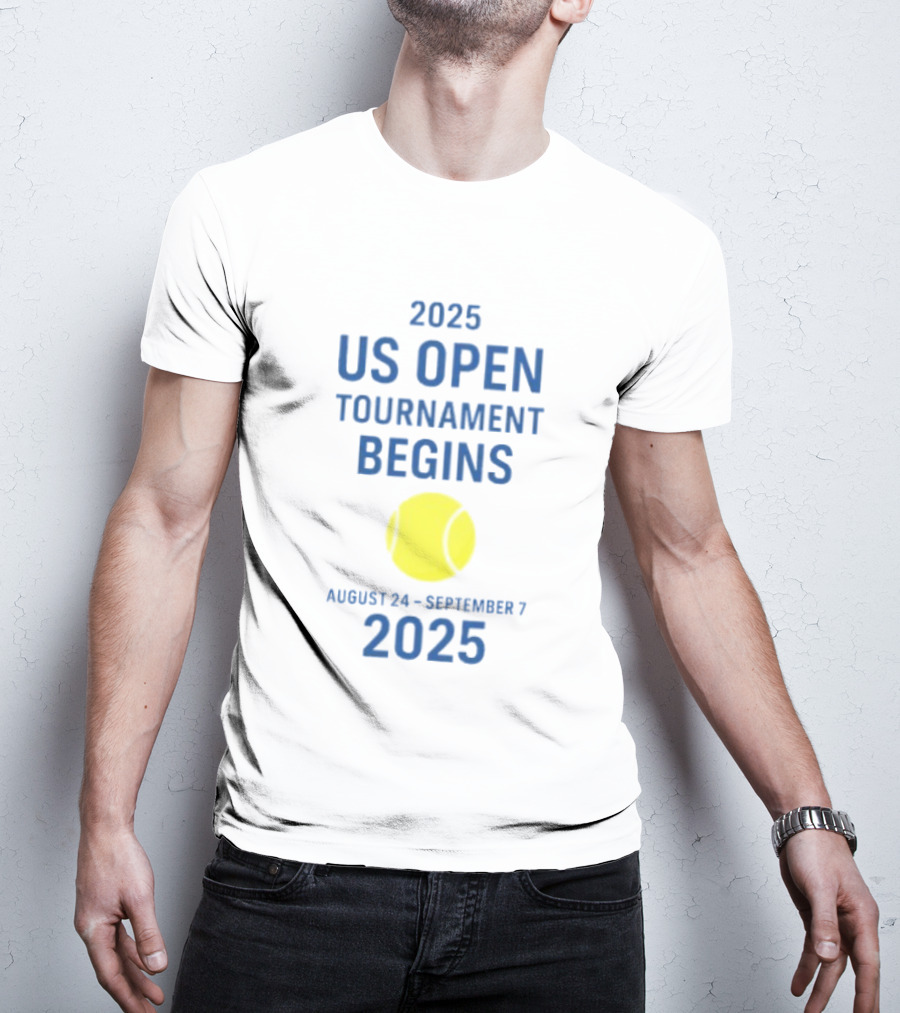 2025 US Open Tournament Begins August 24 To September 7 Tennis Ball T-Shirt