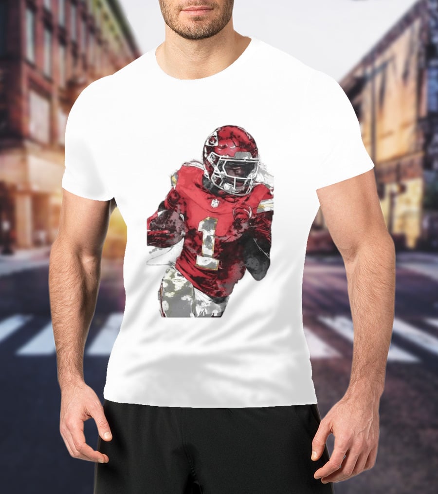 Kansas City Chiefs Xavier Worthy Football Player Number One T-Shirt