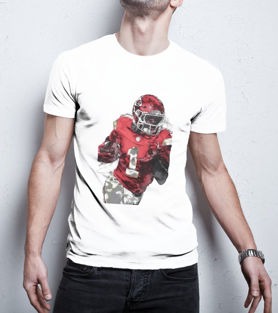 Kansas City Chiefs Xavier Worthy Football Player Number One T-Shirt