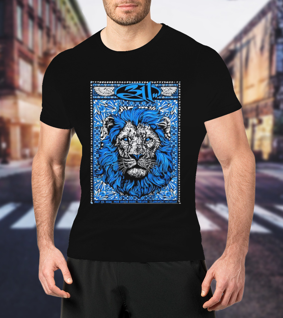 311 Live At Pine Knob Music Theatre July 30 2026 Lion Artwork Clarkson Michigan T-Shirt