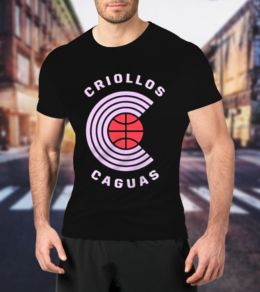 Criollos De Caguas Basketball Team Retro Style Logo Sports T-Shirt