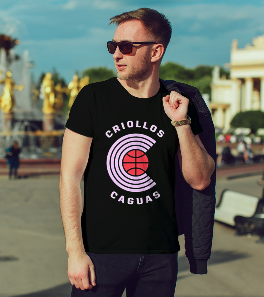 Criollos De Caguas Basketball Team Retro Style Logo Sports T-Shirt