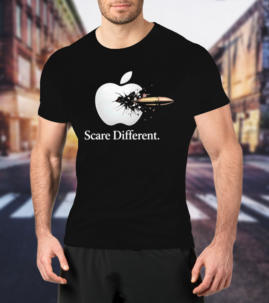Scare Different Apple Bullet Hole Explosion T-Shirt