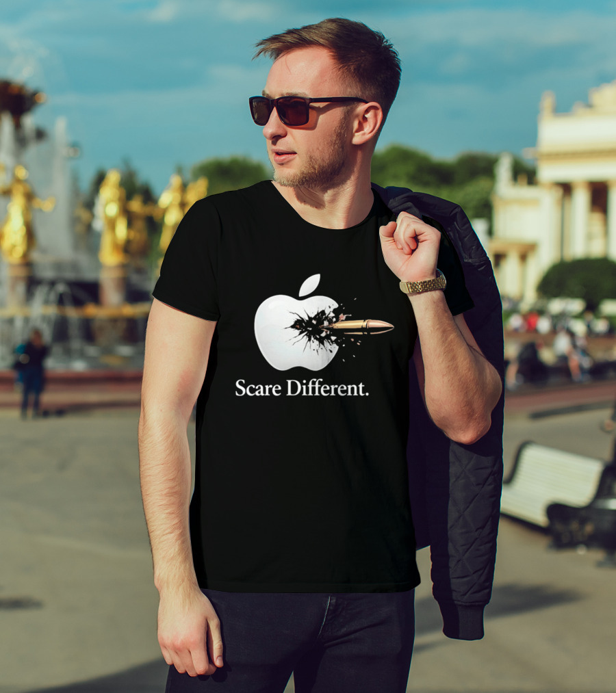 Scare Different Apple Bullet Hole Explosion T-Shirt