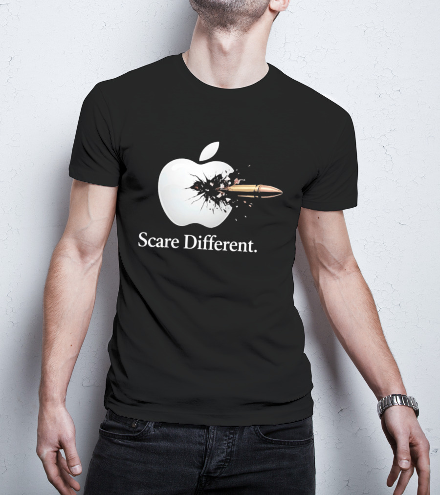 Scare Different Apple Bullet Hole Explosion T-Shirt