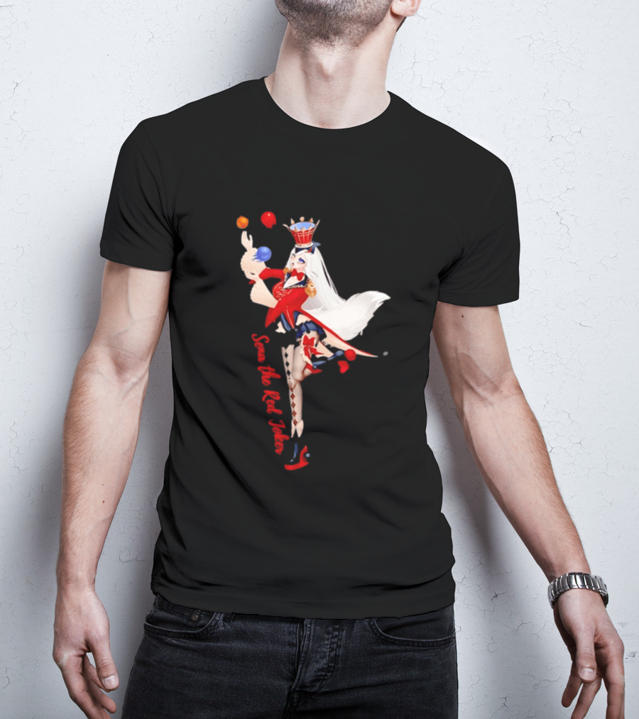 Sena The Red Joker Anime Jester Character With Crown And Juggling Balls T-Shirt