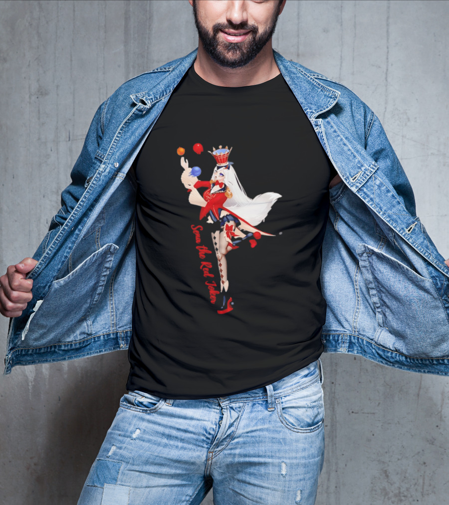 Sena The Red Joker Anime Jester Character With Crown And Juggling Balls T-Shirt