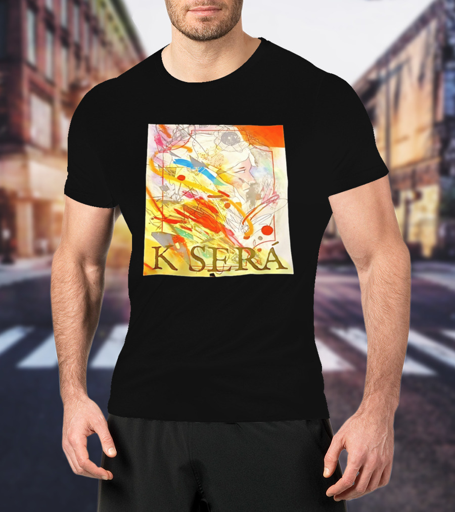 K Será Colorful Abstract Face Expression T-Shirt